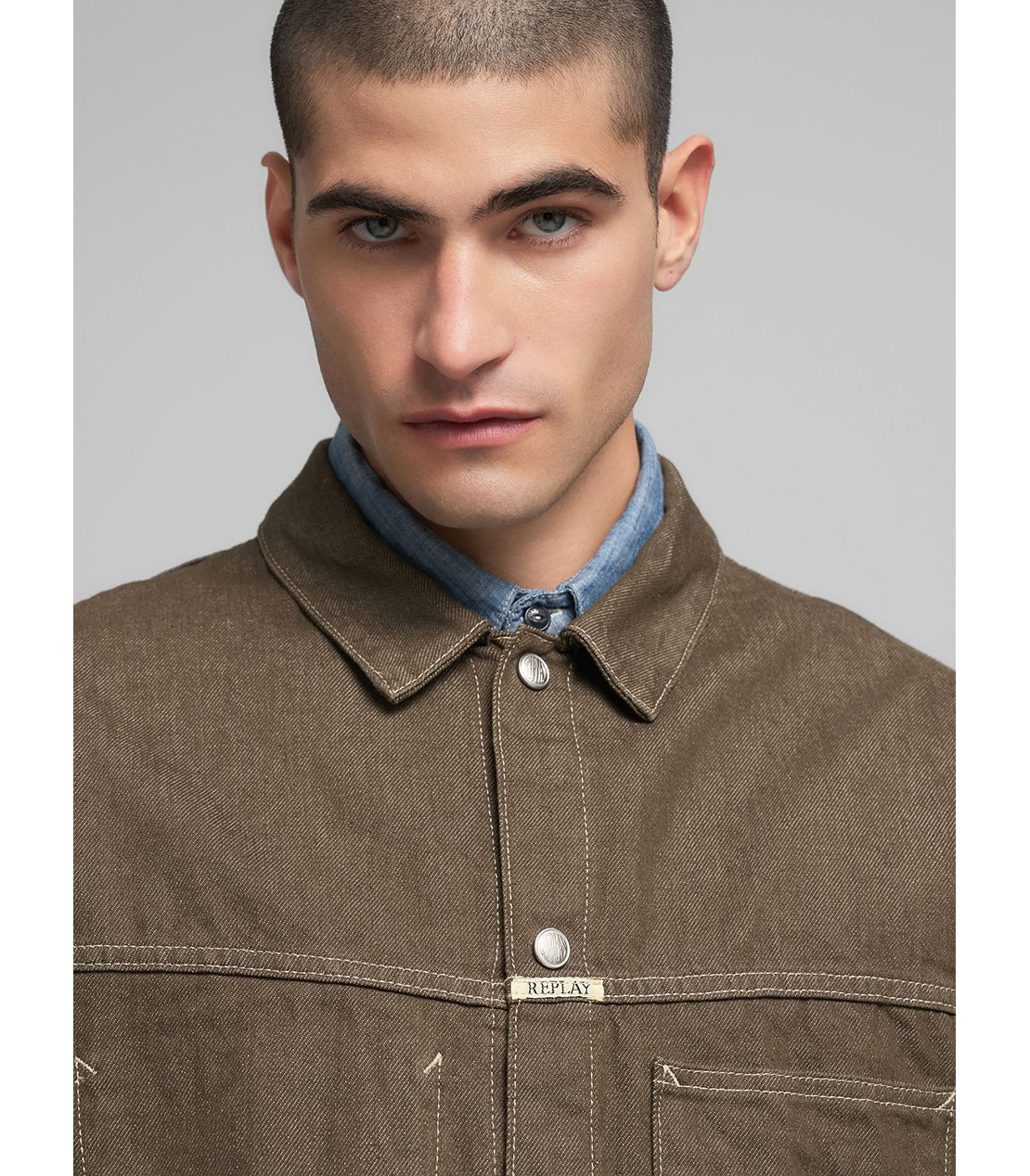 9ZERO1 11.5オンス リサイクルピュアコットンジャケット （セットアップデニム） 詳細画像 カーキ 5